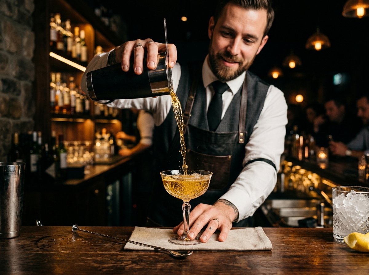 Pouring Cocktail at the Bar